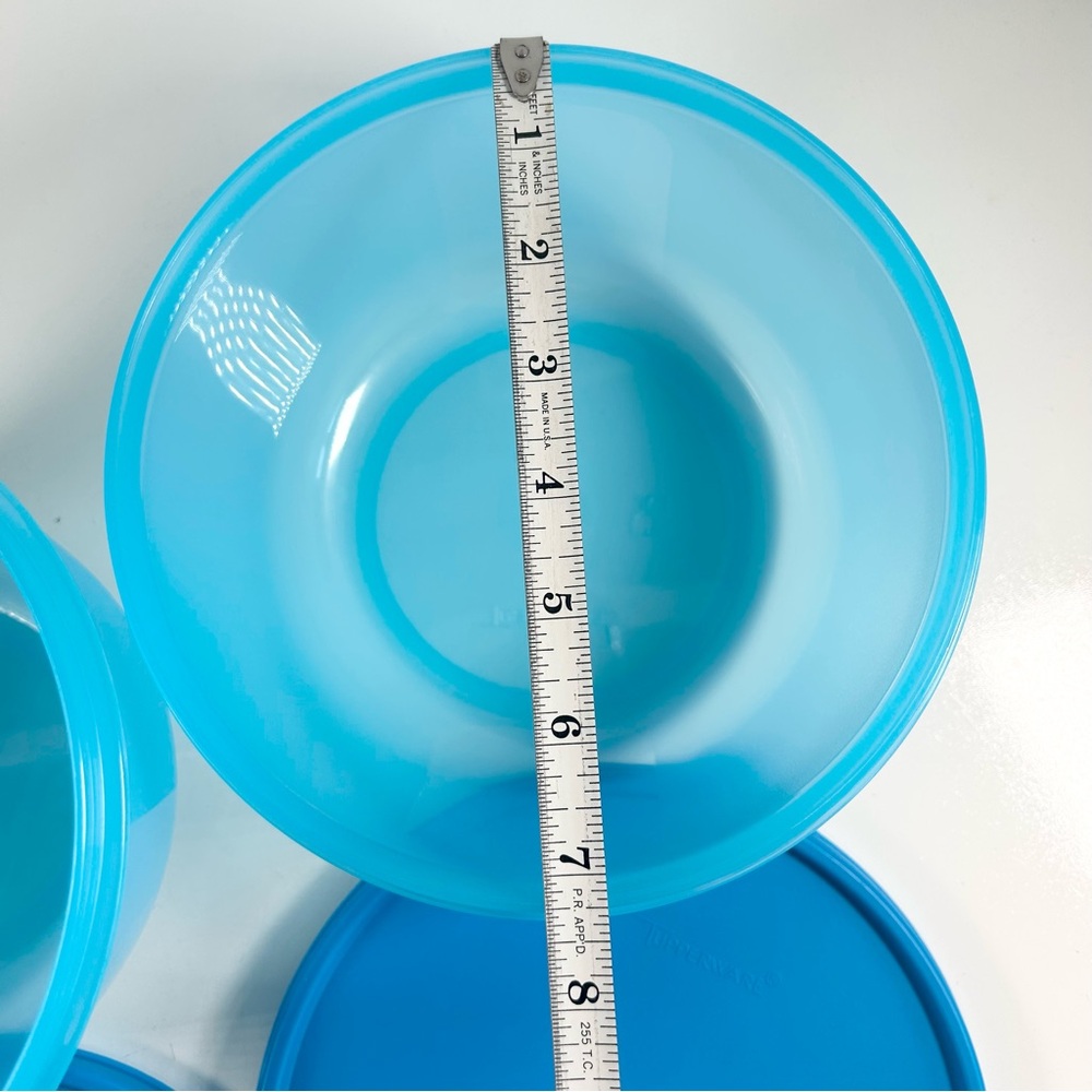 Tupperware Clarissa Blue Round Food Storage Bowls with Lids 1.5L 2L 1701 1700 - Picture 8 of 11